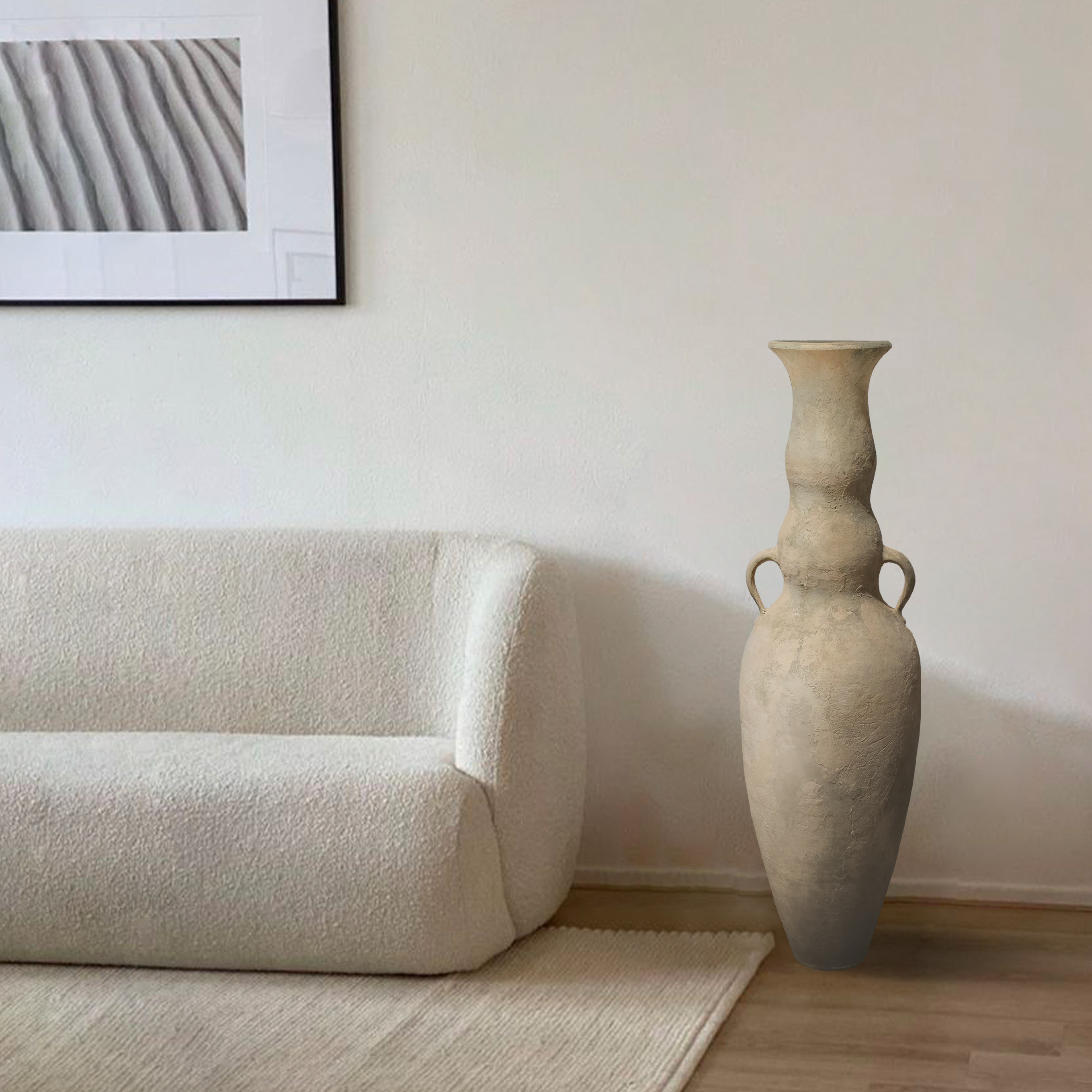 Ваза керамічна Гончарна Бежевий мат | 110 см