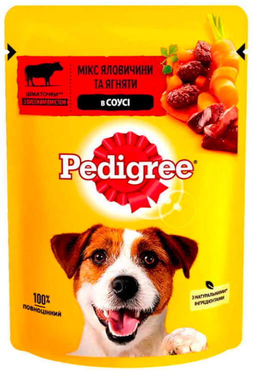 Педігрі пауч ялов/ягня в соусі 100г