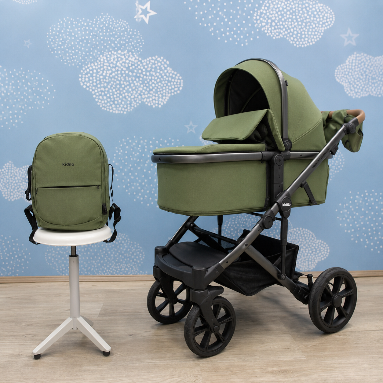 Коляска-трансформер Kidilo F2X Green
