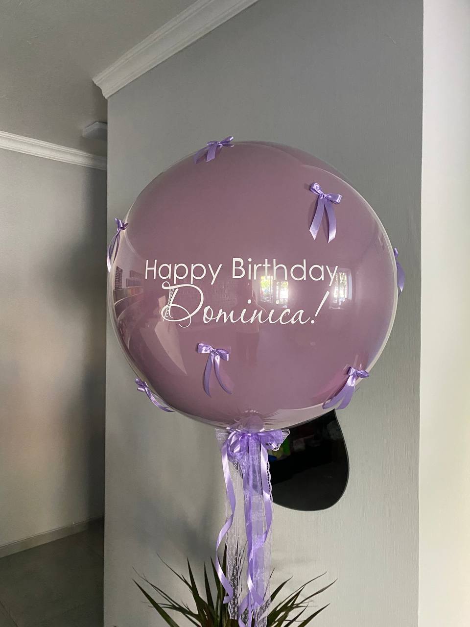 Скляна куля 60 см з бантиками