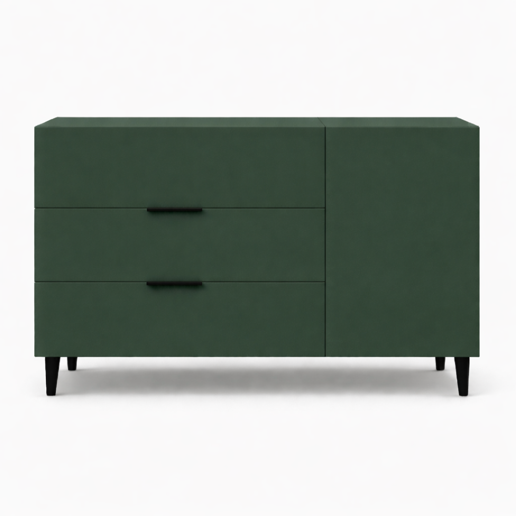 Комод на ніжках з трьома шухлядами та дверцятами