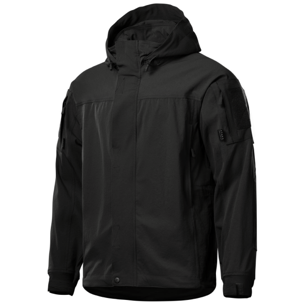 Тактична мембранна софт-шелл куртка "S.W.R.S. LEVEL 5 URBAN JACKET BLACK" від українського бренду "А.Т.А.К.А".