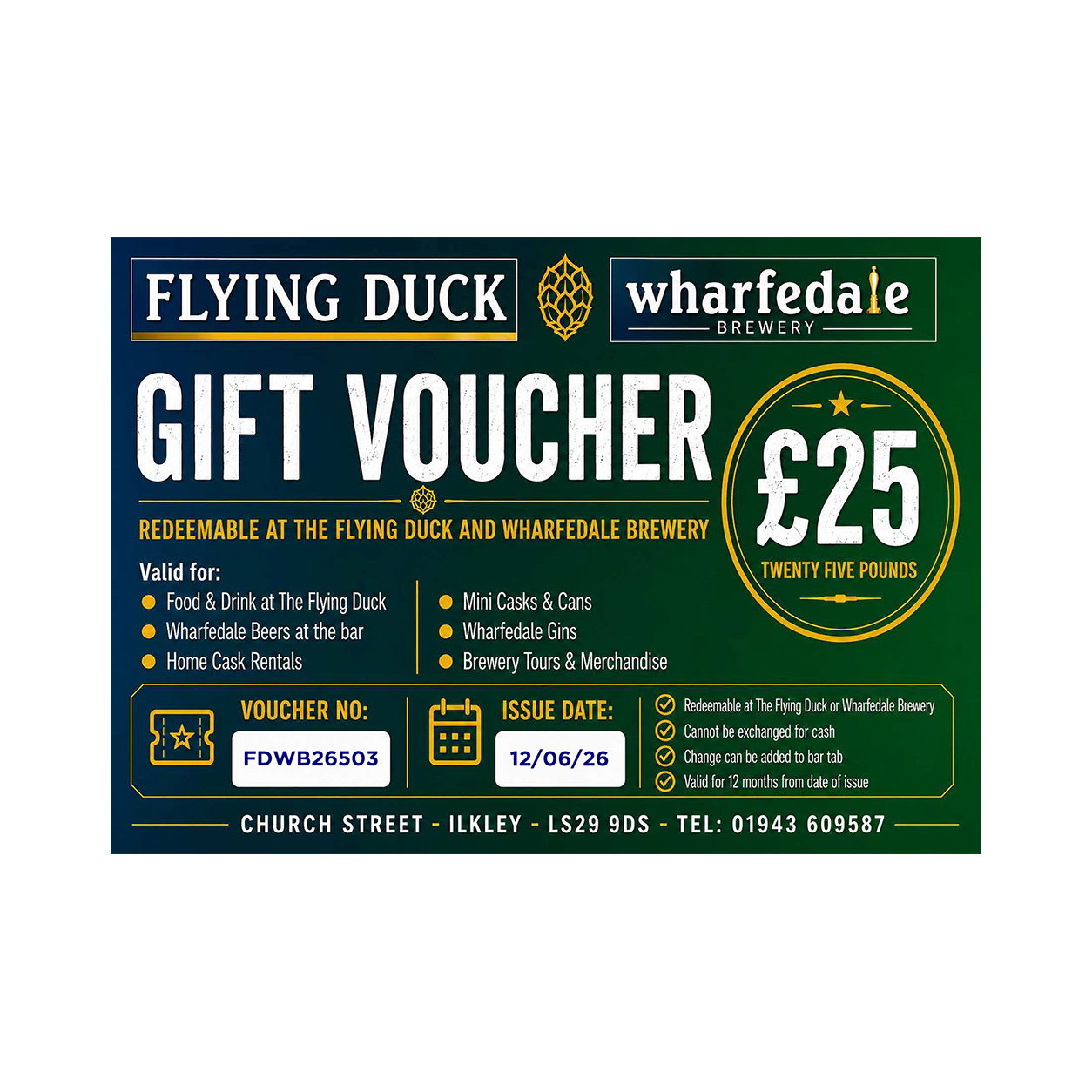 Wharfedale Brewery Gift Voucher: £25