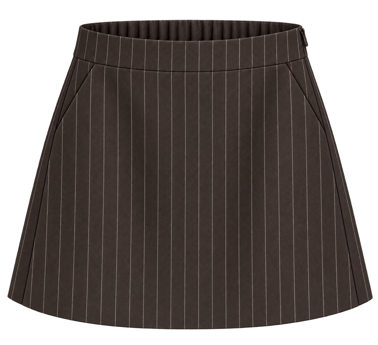 Pinstripe A-Line Skirt – Chocolate Brown