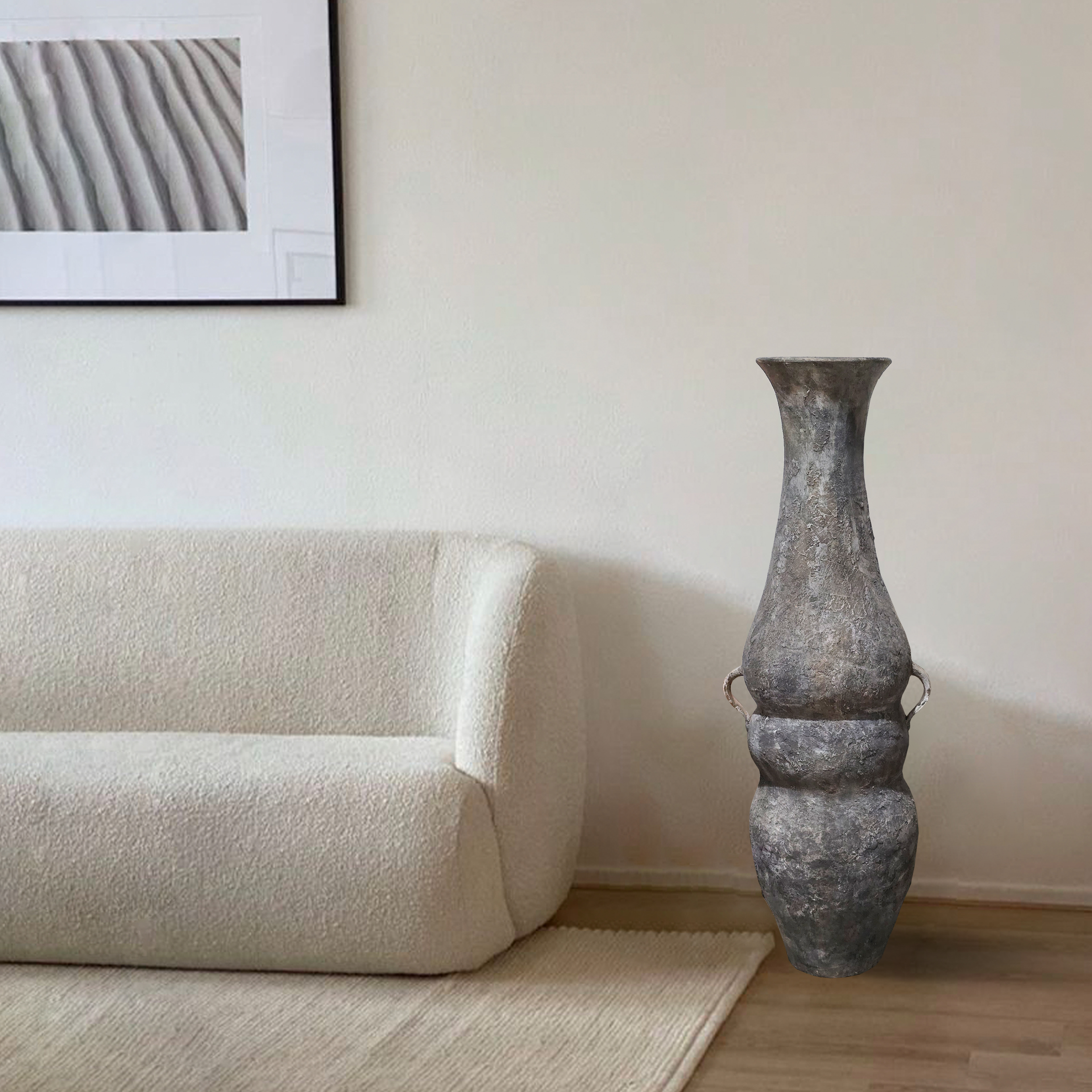 Ваза керамічна Гончарна Сірий мат | 105 см