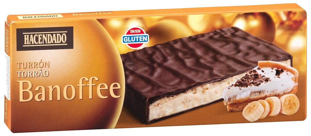 Туррон Hacendado зі смаком бананового пирога (Banoffee) 150г