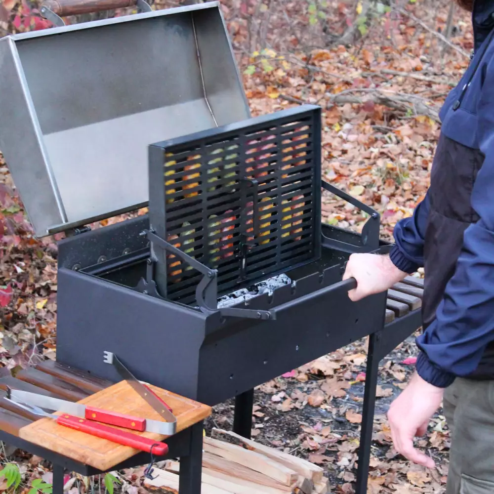 Автомангал Люкс на 8 шампурів з механізмом перевороту сітки