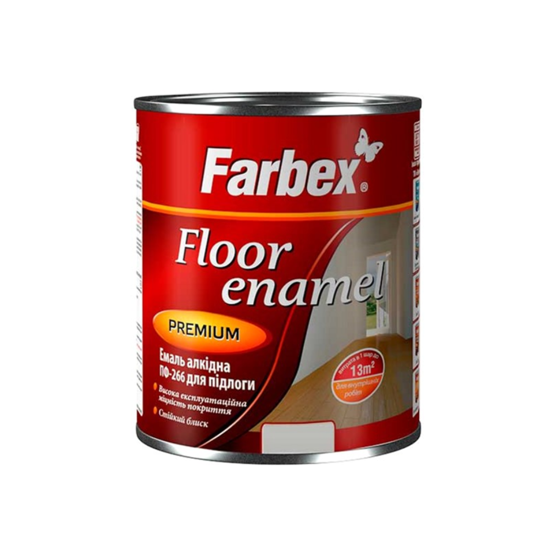 Фарба алкідна Farbex ПФ-266 жовто-коричнева для підлоги 0.9 кг