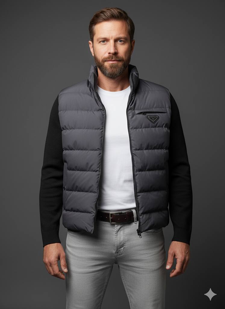 Чоловіча демісезонна куртка з комбінованою тканиною grey