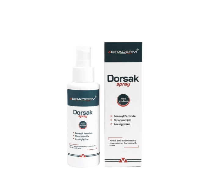 Активний протизапальний спрей з Бензоїл пероксидом 6% Braderm Dorsak Spray (Дорсак спрей)