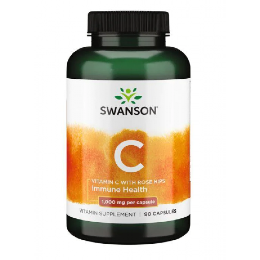 Вітамін С з шипшиною, Vitamin C with Rose Hips 1000 mg - 90 caps