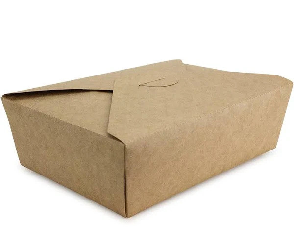 Ланчбокс №1, крафт/білий, 113х90х64 мм, упаковка 50 шт, 007900116