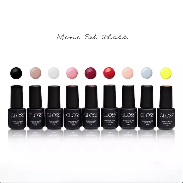 Набор гель-лаків GLOSS Mini Set 5 мл, 9 шт