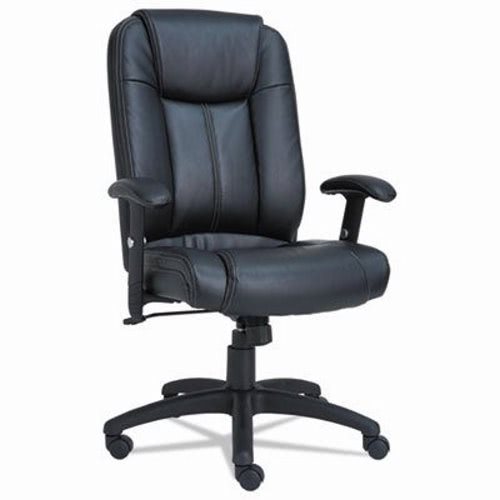 Alera® CC Series High-Back Executive Chair, Black Leather