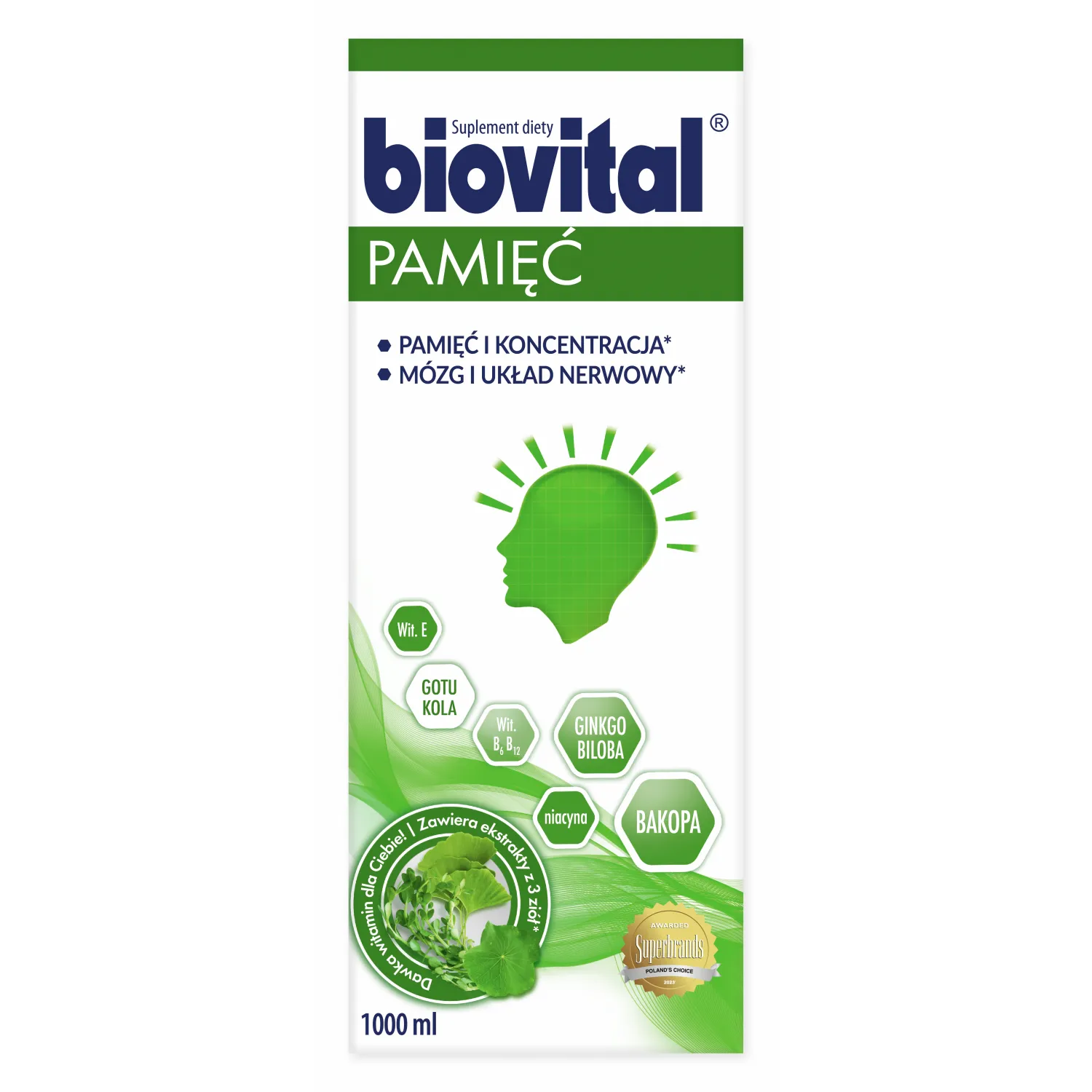 Biovital Pamięć підтримка памʼяті та мозкової діяльності - 1000 мл