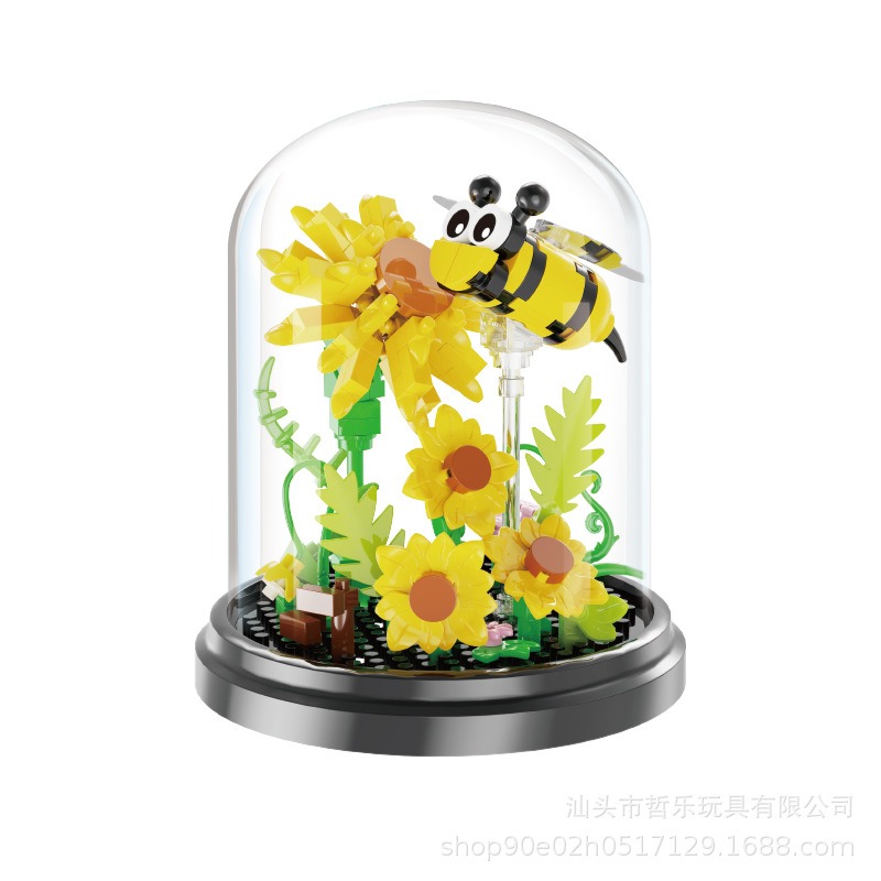 Конструктор з блоків "Хризантеми з бджолами" під куполом, 253 деталі, P2343