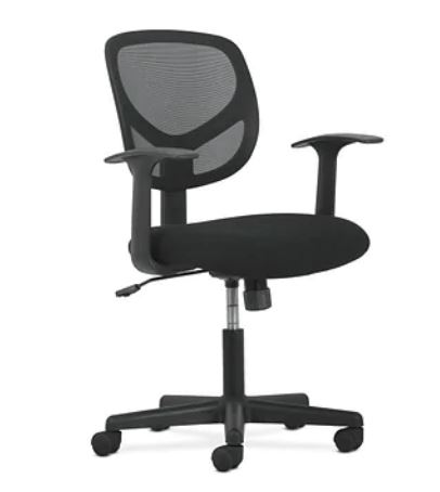 Sadie Mid-Back Task Chair with Fixed Arms, Black