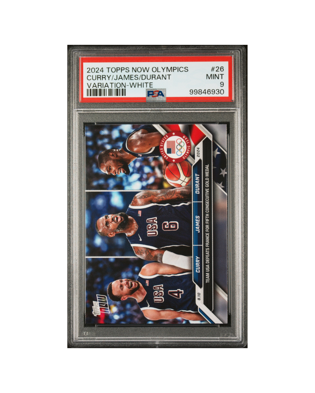 2024 TOPPS NOW OLYMPIC GAMES #26 CURRY/JAMES/DURANT VARIATION-WHITE