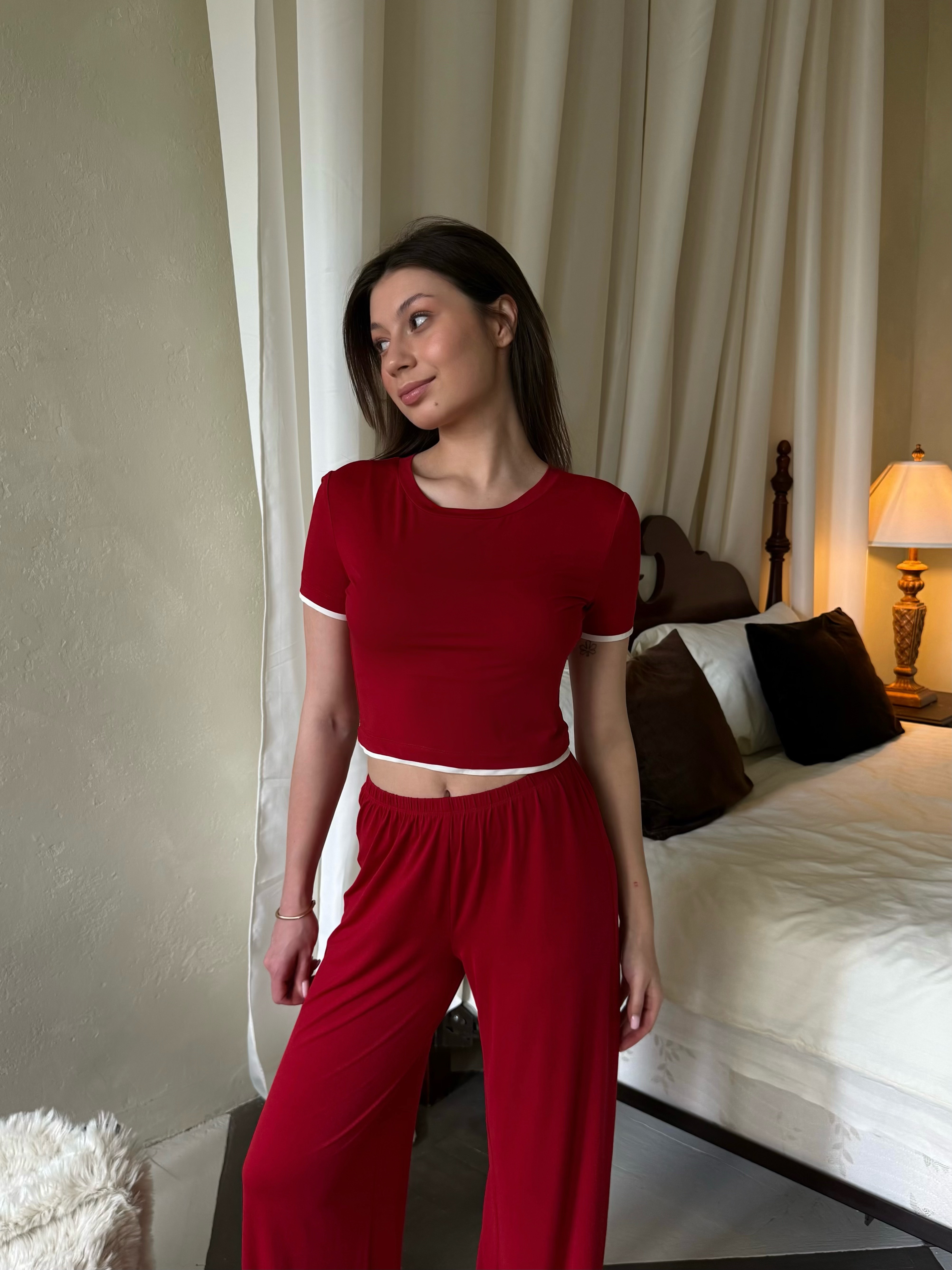 Сет shirt soft touch червоний