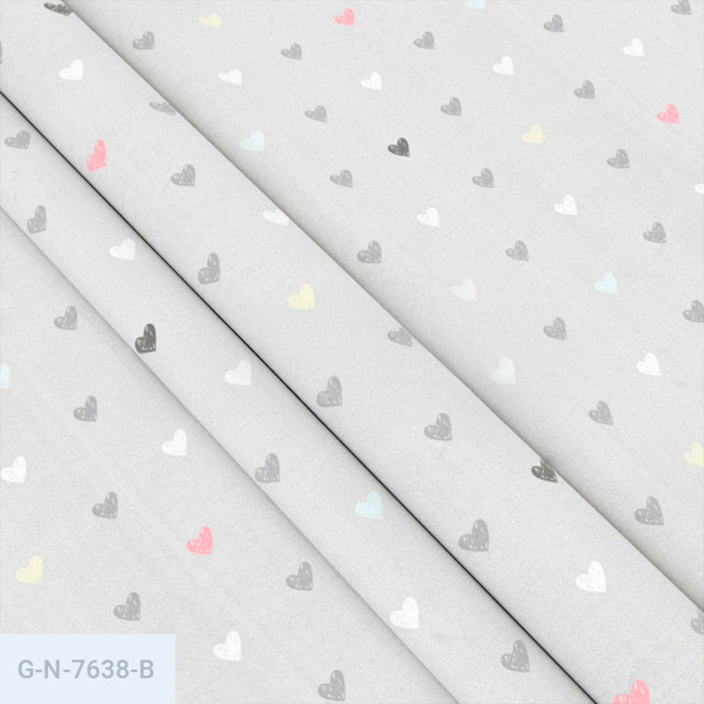 Тканина Голд Euro - Серця на сірому