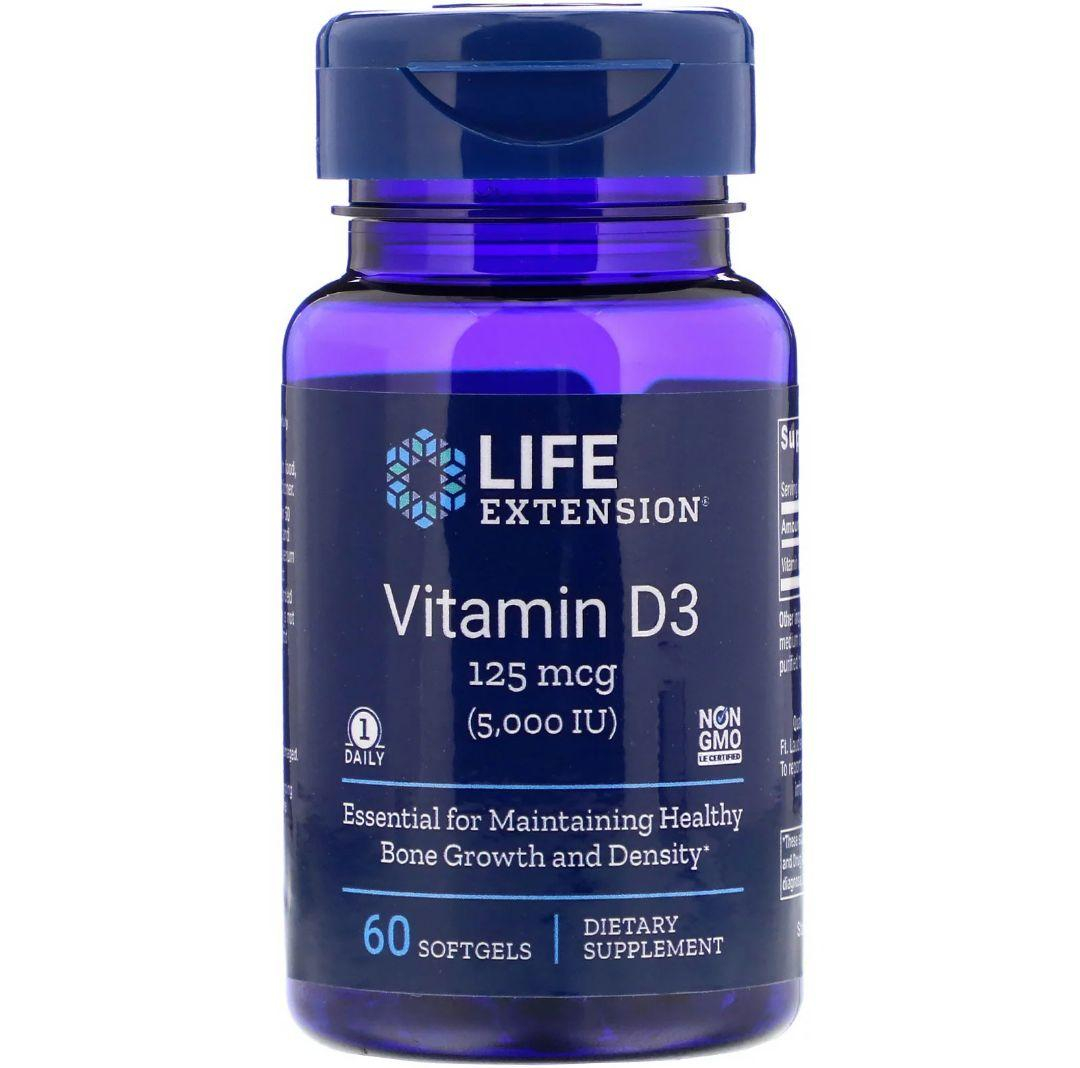 Life Extension Vitamin D3 5000 IU – 60 софтгель капсул