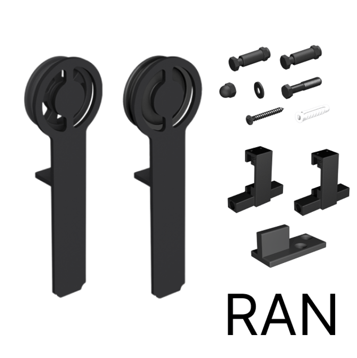 Комплект роликів Mantion ROC Design RAN для розсувних систем, чорний матовий