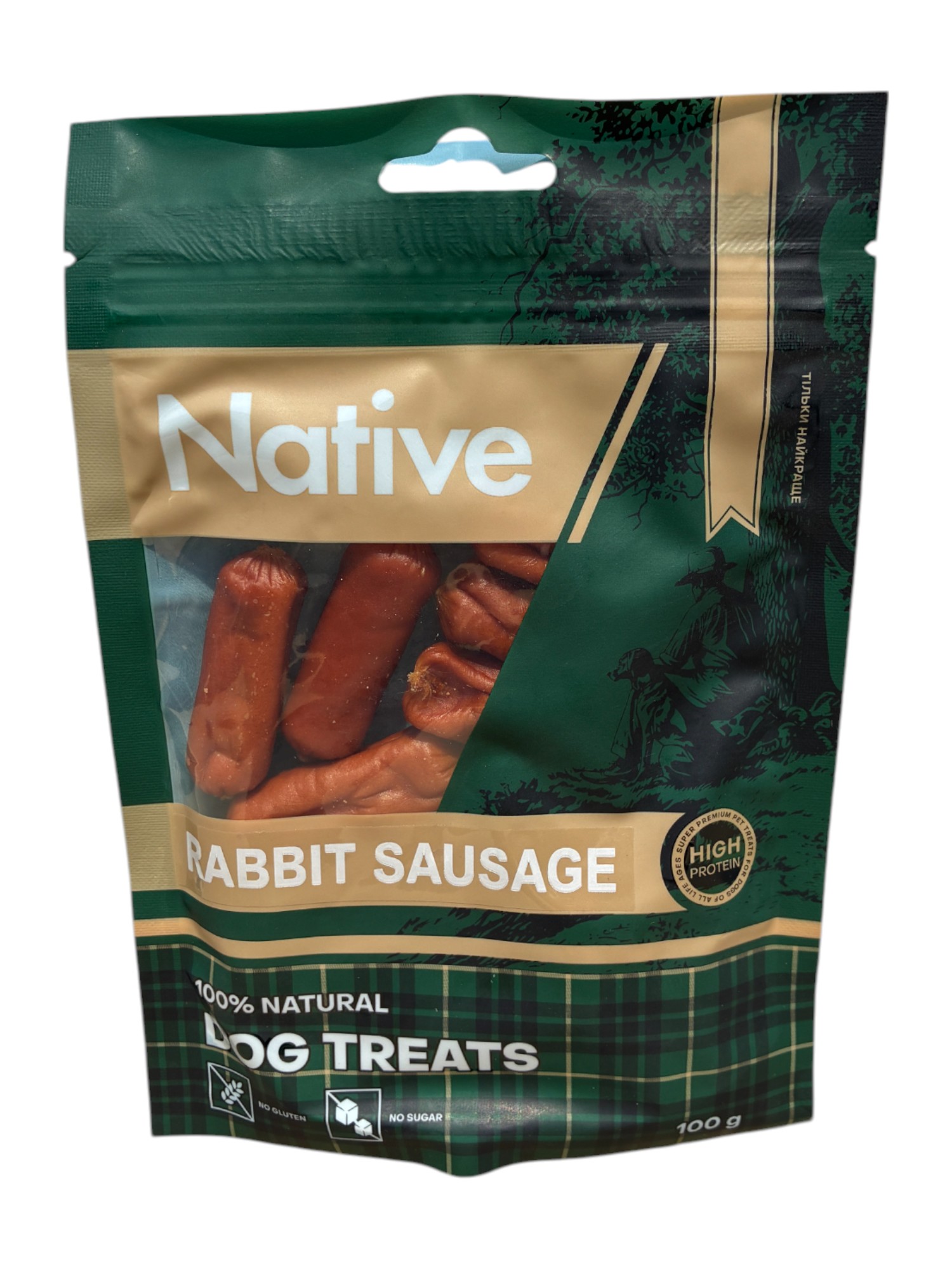Native Dog Treats Sticker Rabbit Sausage Кролячі сосиски 100 г