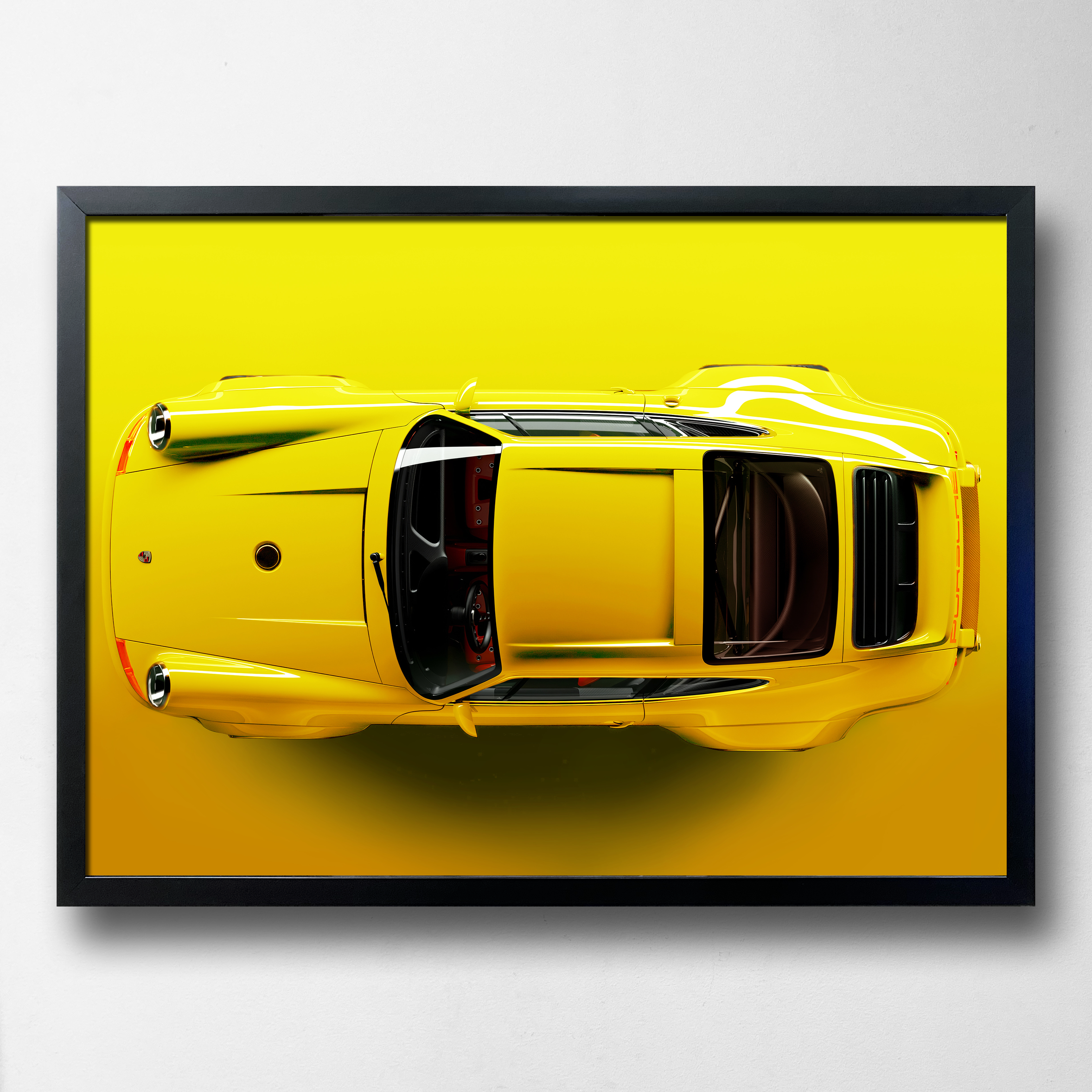 Постер Porsche 911, жовтий, ПВХ