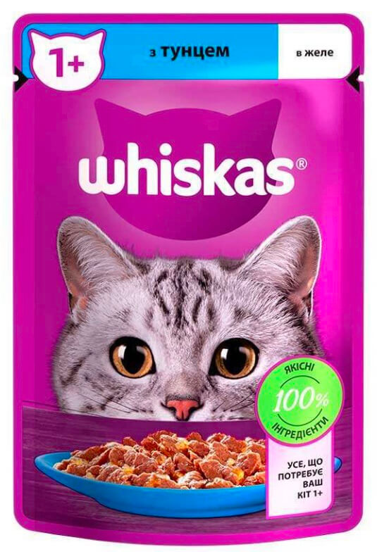Віскас пауч тунець в желе 85г