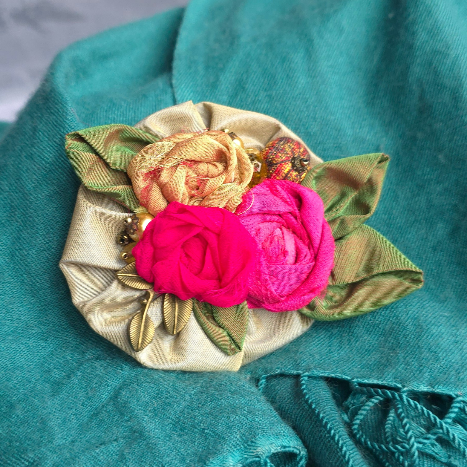 Boho brooch Flower garden