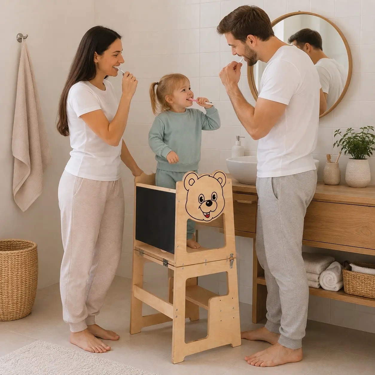 LEO – Montessori Lernturm 3-in-1 mit Tisch & Maltafel