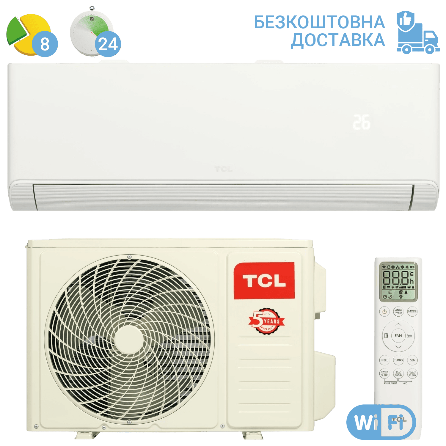 Кондиціонер TCL TAC-09CHSD/TPH11IHB Heat Pump Inverter WI-FI (з установкою: +4000 грн)