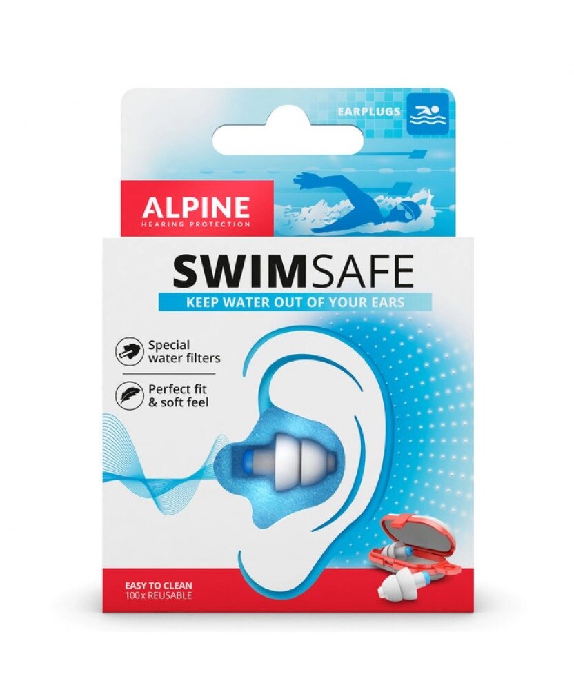 Універсальні силіконові беруші для плавання Alpine SwimSafe