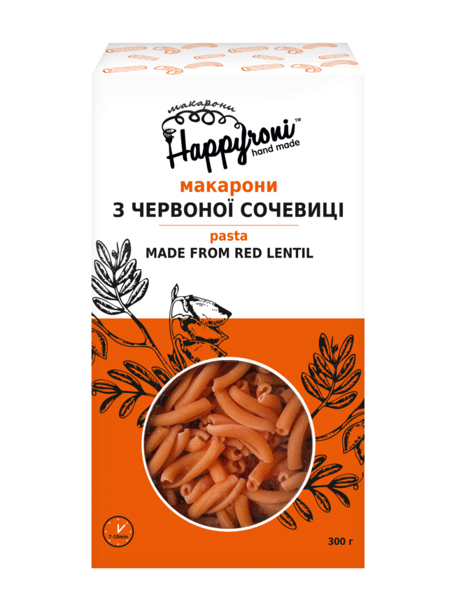 Завитки з червоної сочевиці - Happyroni, 300 г