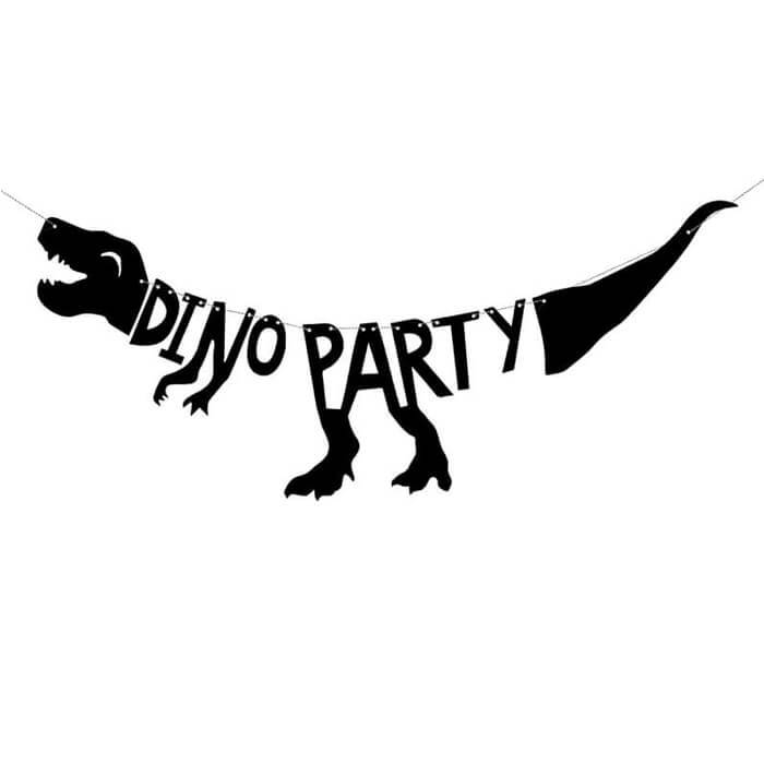 Чорний банер Dino party