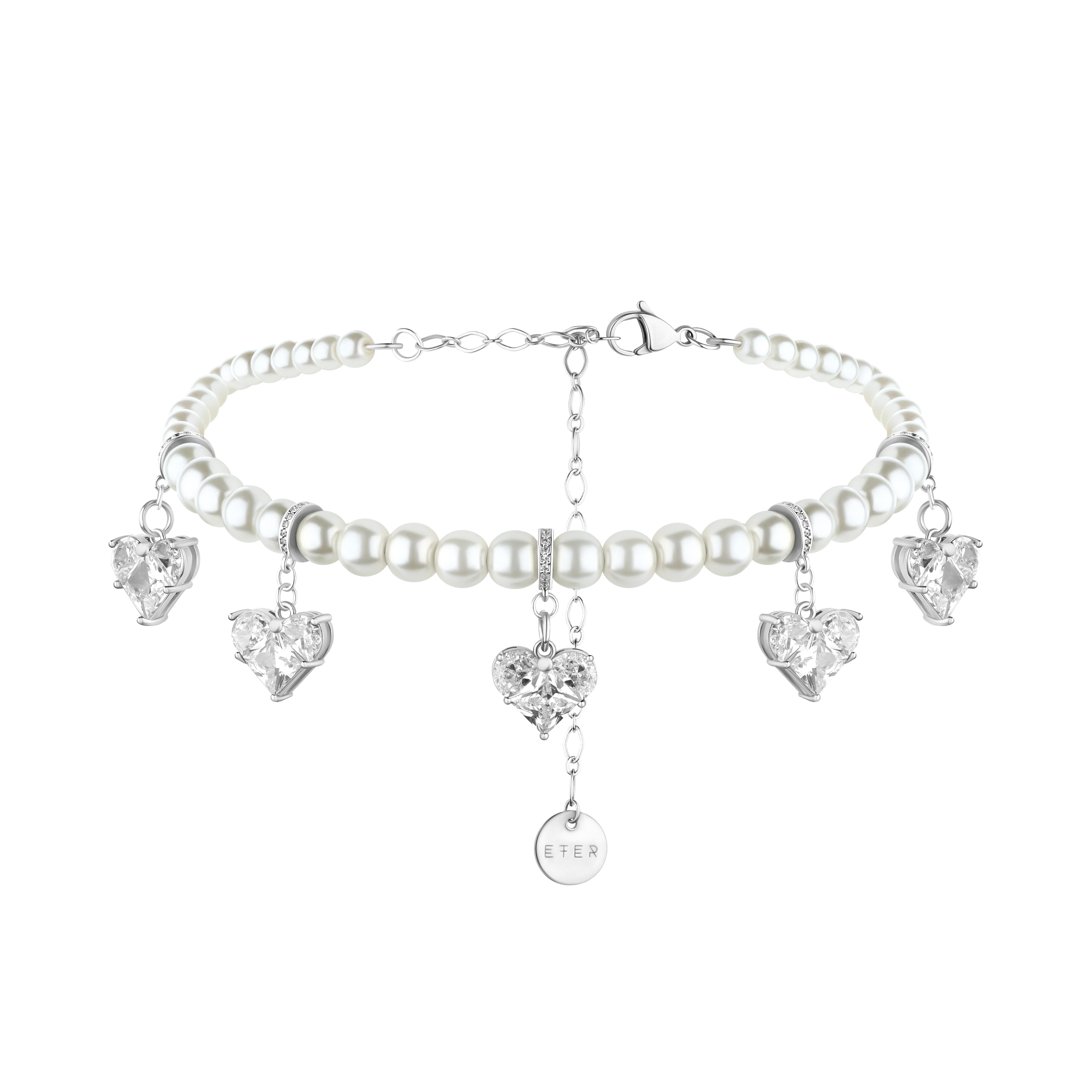 L.O.V.E cristal necklace white