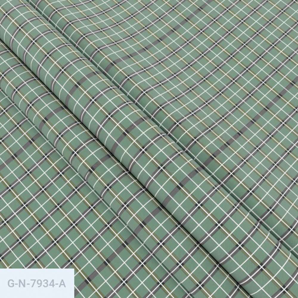 Тканина Голд Euro - Біло-сіра клітка на зеленому