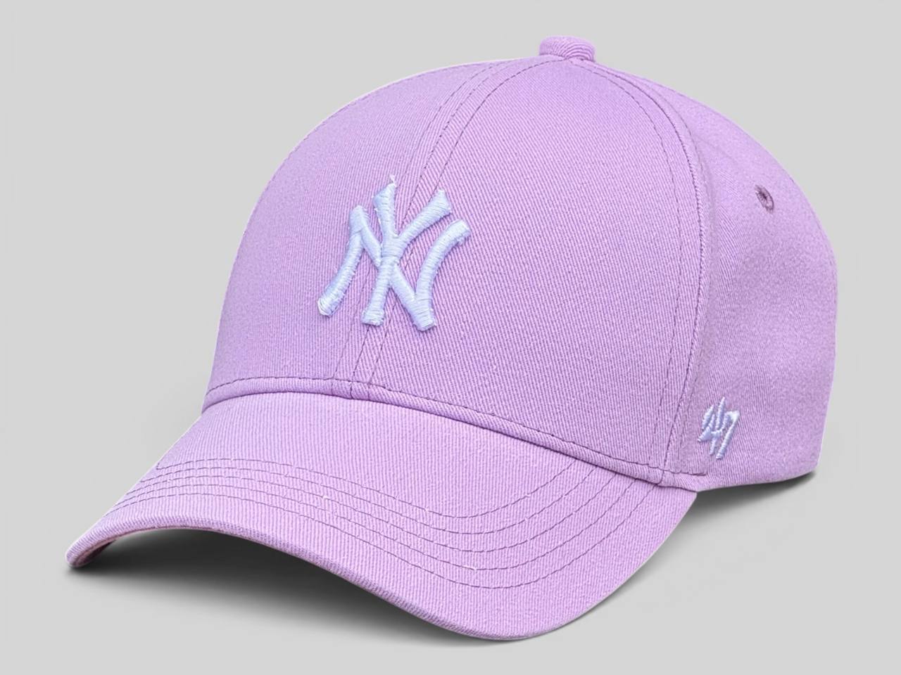 Кепка Бейсболка 47 brand New York - Нью Йорк Лавандовий Вишивка Біла Копія