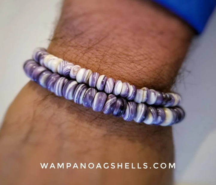 All Wampum Bracelet with 8mm Barrel Beads