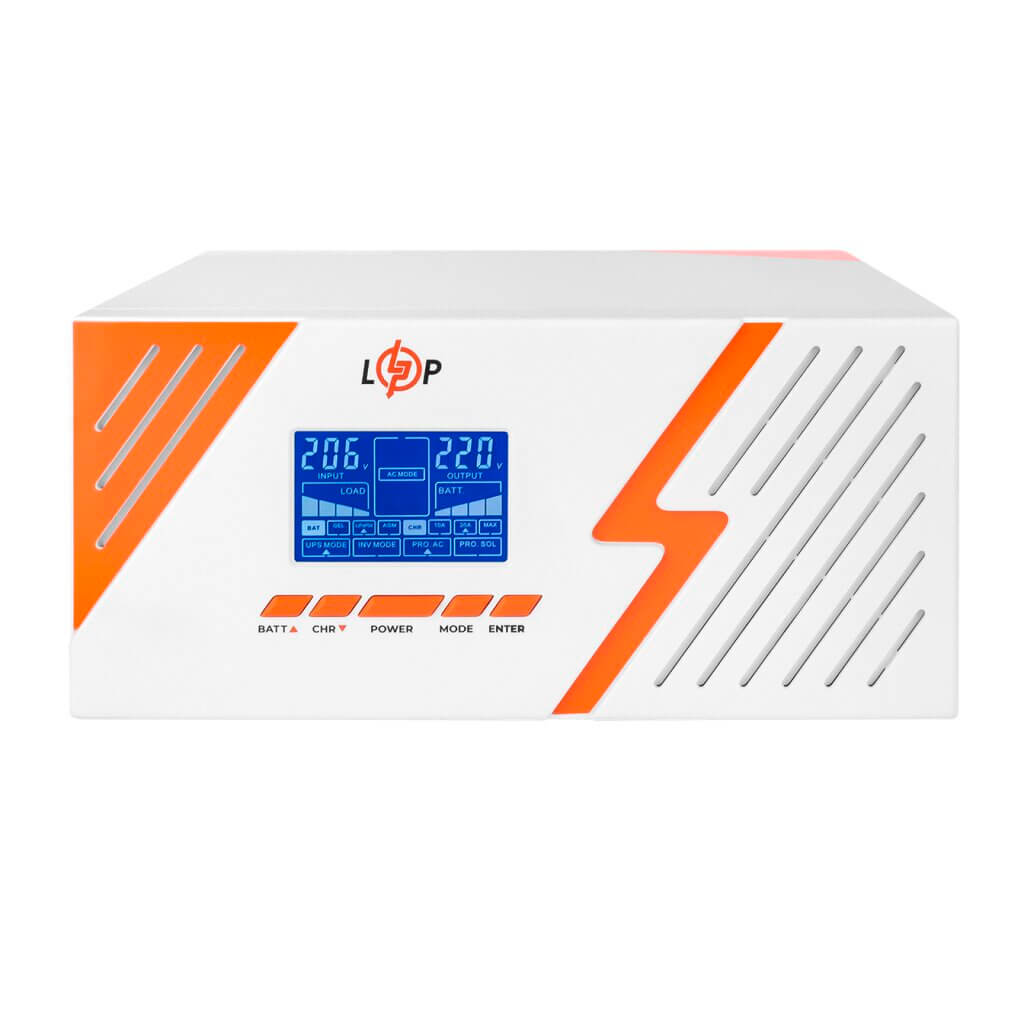 ДБЖ з правильною (чистою) синусоїдою 12V LPM-PSW-1500VA (1050Вт) White