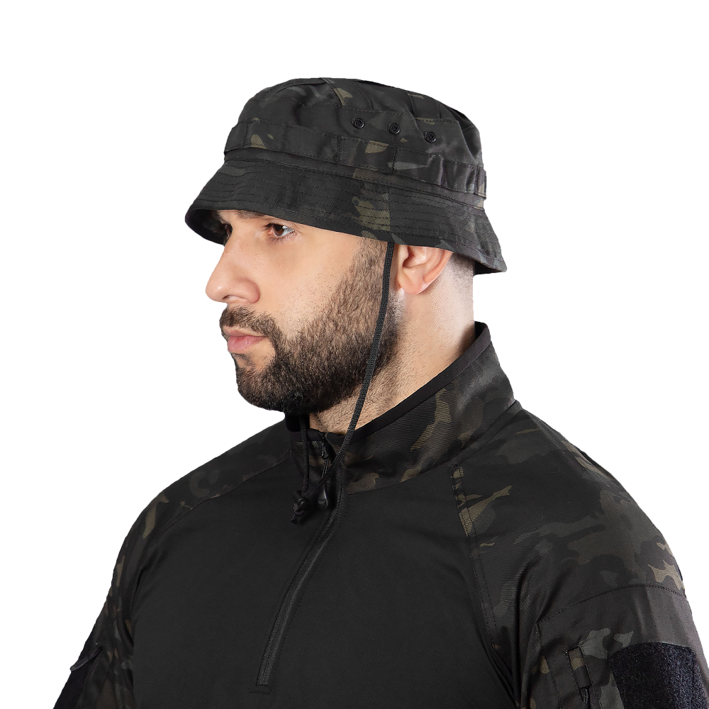 Тактична камуфляжна панама "Combat Twill Multicam Black" від українського бренду "CAMOTEC".