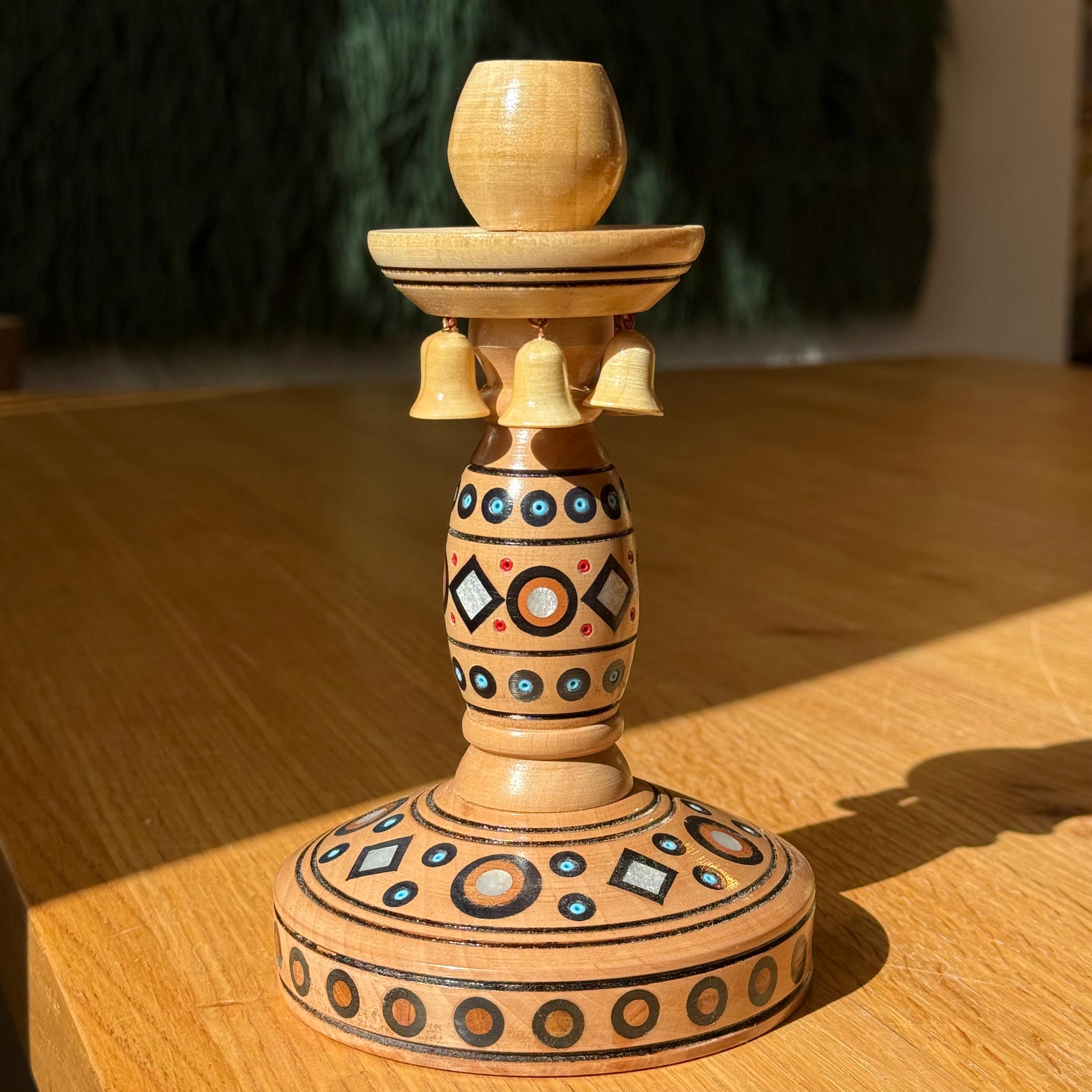 Інкрустований свічник "Бабин", 19,5 см