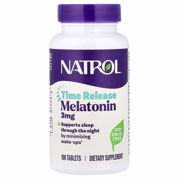 Natrol, Melatonin, Time Release, 3 mg, 100 Tablets