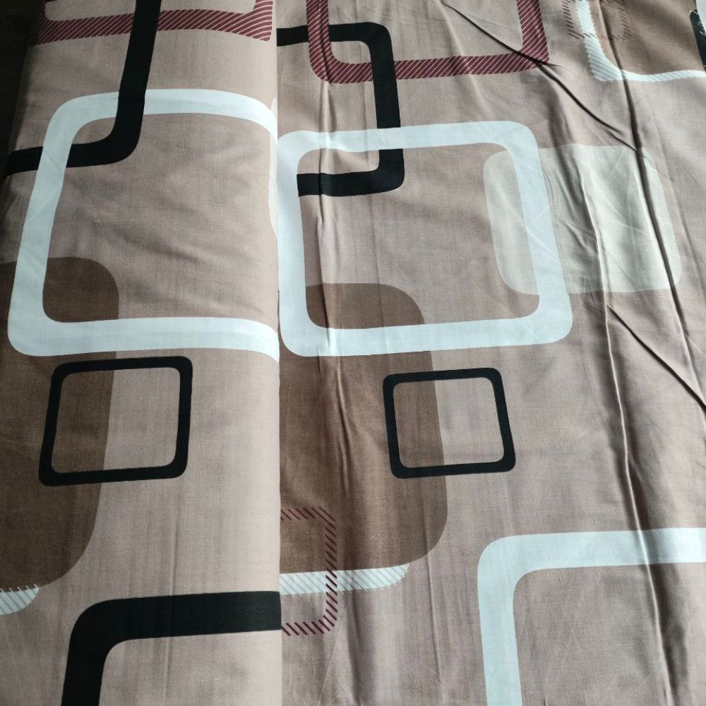 Тканина Голд Euro - Квадрати на коричневому