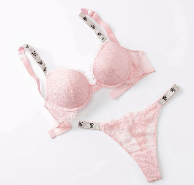 Комплект білизни Push-Up Bra Beige Set розовий