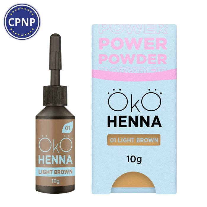 Къна за вежди OKO Power Powder, 01 Light Brown, 10g
