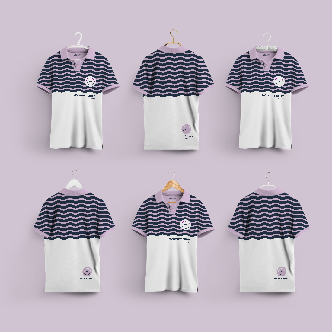 2 Mockups Man Polo On 6 Different Hangers