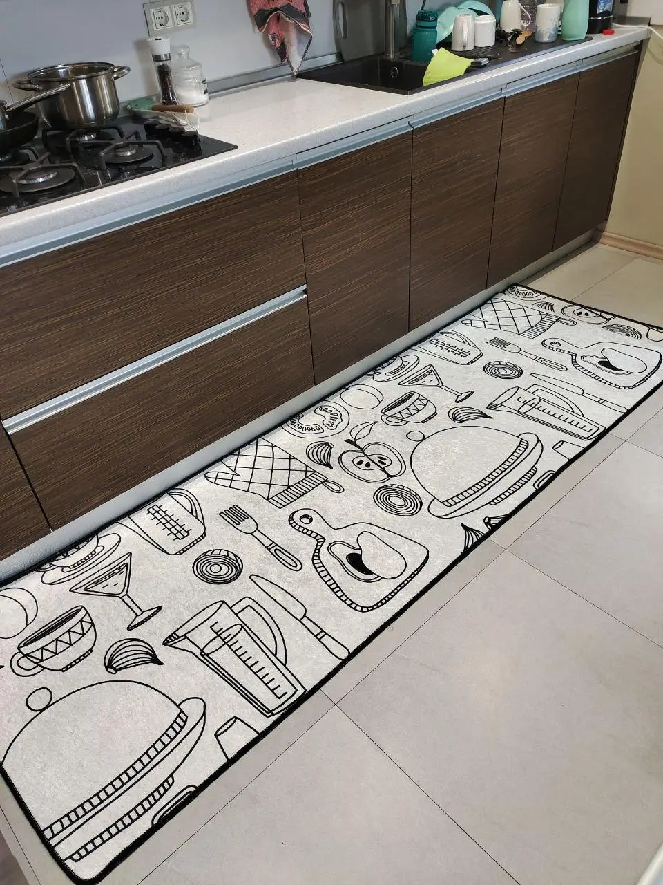80х250см .Турецький килим в кухню "Візерунок намальований"  