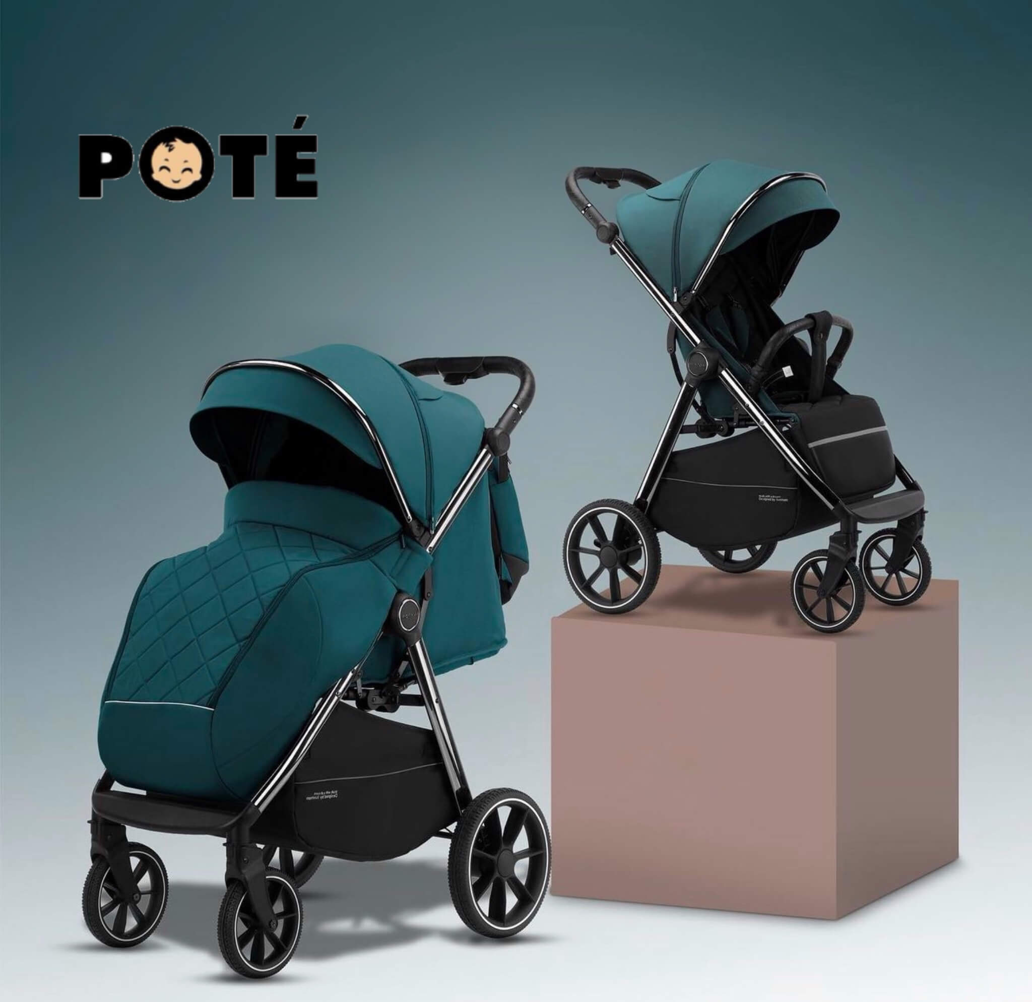Всесезонна прогулянкова коляска POTÉ LUXMOM морська хвиля
