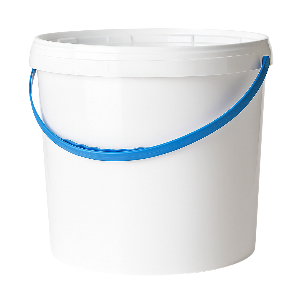 Відро 10 л кругле біле з ручкою, упаковка 40 шт